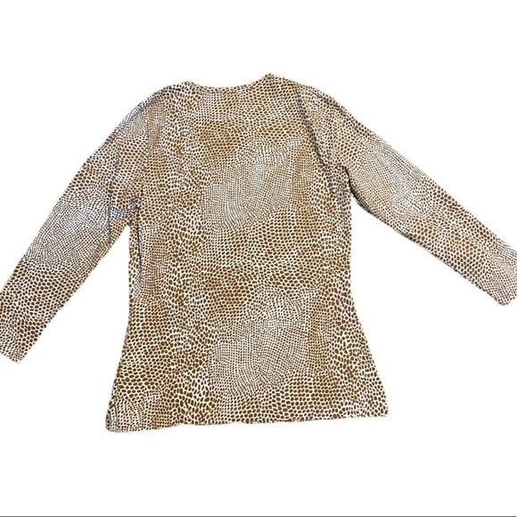 J. McLaughlin Top Catalina Cloth Animal Print Blue Brown Size Small - Picture 8 of 10